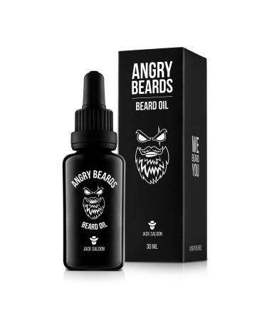 Angry Beards Jack Saloon Bart l 30 ml daily care for beard and mustache with a special fragrance and high -quality oils quickly not fatty (Jack Saloon) Muschus