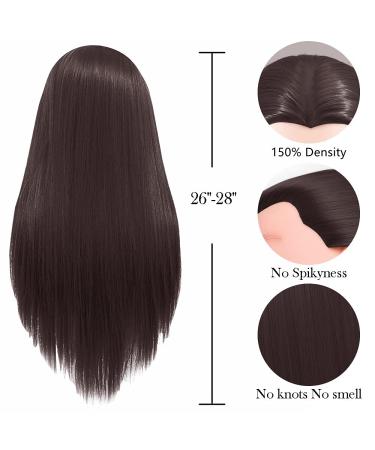 LuAiJa 26-28 Mannequin Head - Long Synthetic Fiber Hair Styling Training Doll with Free Clamp (Black) - Buy Online on GoSupps.com