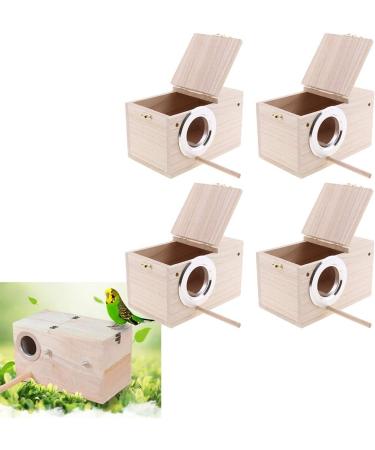 joyMerit 4Pcs Budgie Nest Box Breeding Boxes Aviary Bird Nesting With Stick - Buy Online on GoSupps.com