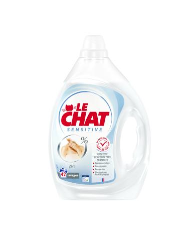 LE CHAT - Sensitive Liquid Laundry Detergent 0% - Cleanliness Formulated with Care - Respects Very Sensitive Skin - Preservative Free
