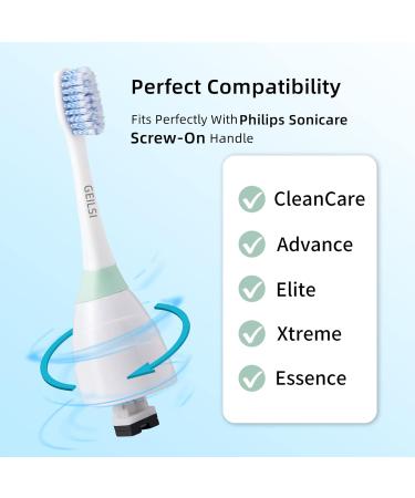 4 Pack Premium Replacement Toothbrush Heads Compatible with Philips Sonicare E-Series - Extra-Thin Spiral Tapered, Hygienic Cap Included - Buy Online on GoSupps.com