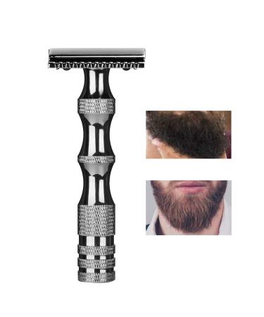 KENANLAN Classic Men's Manual Razor - Vintage Double Blade Razor with Non-Slip Metal Handle (Black) - International Shipping Available - Buy Online on GoSupps.com
