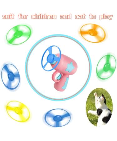 Colorful Flying Propeller Cat Toy Set with Launcher - Interactive Exercising and Training Discs for Hunting and Batting - Buy Online on GoSupps.com