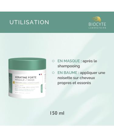 BIOCYTE Keratin Forte Masque - Strength and Shine Hair Mask - Keratin Based - Repairs and Nourishes Damaged Hair - 150 ml - Buy Online on GoSupps.com
