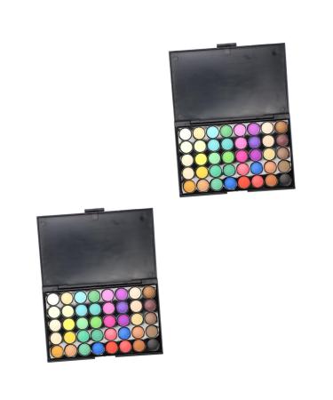 Balacoo 2pcs 40 Pallet Makeup Shadow Eye Combination Cosmetic Colors 1 count (Pack of 1) As Shownx2pcs