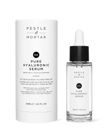 Pestle & Mortar 2% Pure Hyaluronic Acid Serum for Face  with Vitamin B5  Anti-Ageing  Hydrating Facial Moisturizer   Deep Hydration and Fragrance Free 30ml/1 oz