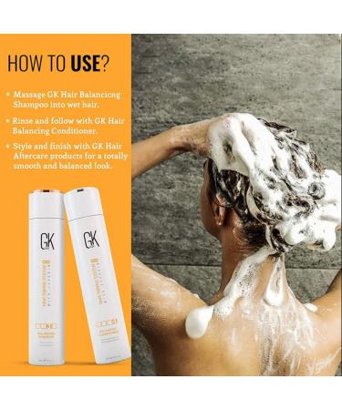 Buy Gk Balancing Shampoo & Conditioner Combo 300ml | Argan Oil Serum 50ml | Repair Dry & Frizzy Hair | Sulfate & Paraben Free | International Shipping Available - Buy Online on GoSupps.com