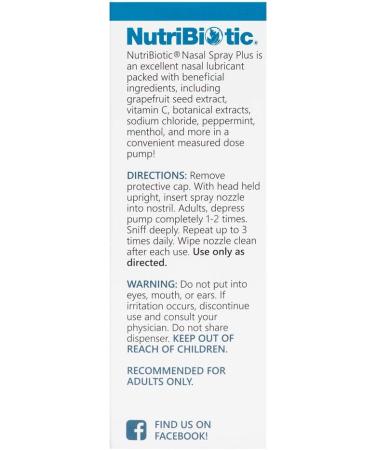 NutriBiotic Nasal Spray Plus - Grapefruit Seed Extract, 1 fl oz (29.5 ml) | Immune Support & Nasal Relief - Buy Online on GoSupps.com