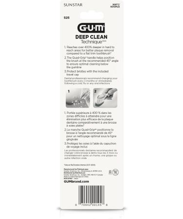 GUM 525PH Technique Deep Clean Toothbrush Compact Soft Bristles - Professional Samples (12 Count) - Buy Online on GoSupps.com