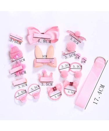 Enkarl 18-Piece Cute Hair Clips Set for Babies & Girls - Pink Elastic Hair Loops & Accessories Gift Package - Buy Online on GoSupps.com