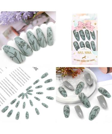 Sethexy Long Coffin False Nails | Green Matte Ballerina Acrylic Nail Tips - 24 Pack for Women & Girls - Buy Online on GoSupps.com