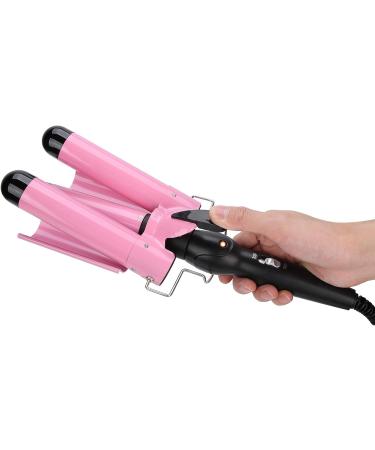 3 Barrel Curling Iron Wand Adjustable Hair Crimpers Hair Styling Tool Hair Curler Waver Crimper for Home and Salon 110V 240V (Pink 32mm) US Plug Pink 32mm - Buy Online on GoSupps.com