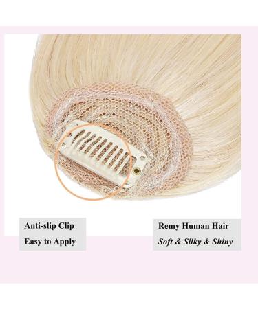 Elailite Human Hair Bangs Clip - #60 Platinum Blonde Neat Bangs for Women - Buy Online on GoSupps.com