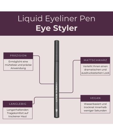Ethleeal Beauty Eye Styler - Precision Liquid Eyeliner 1.1ml | Intensive Matt Black Long-Lasting Clean & Cruelty-Free - Buy Online on GoSupps.com