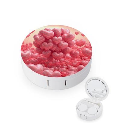 Contact Lens Case Heart Shaped Balloon Portable Travel Contact Lens Box Contact Lens Storage Box