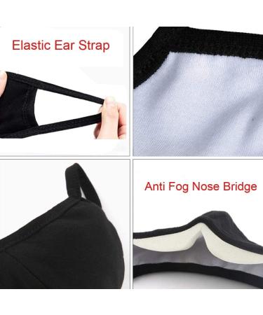 Comfso Cloth Face Masks Cotton with Nose Bridge Wire - Pack of 5 Black | For Girls, Boys, Men, Women - Buy Online on GoSupps.com