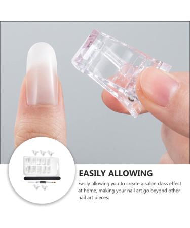 POPETPOP 1 Set nail extension set clear fake nail tips clear acrylic nail tips nail extension forms extension nail gel Manicure Extension False Nail pedicure brush plastic artificial 17.8x1.2cm As Shown - Buy Online on GoSupps.com