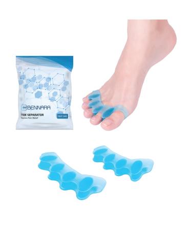 BENNARA Hammer Toe Straightener. Set F: 2 Pairs of Blue Toe Separator - Correct Bunion and Realign Toes. Gel Toe Spacer to Separate Overlapping Toes. Toe Spreader for Hammer Toes. Suit Men and Women.