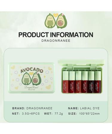 6-Piece Lip Tint Stain Set - Long Lasting Korean Water Lip Tint - Avocado Flavor - Buy Online on GoSupps.com