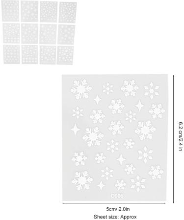 Nail Art Stickers New Year Theme 12 Sheets Snowflake Nail Stickers Manicure Decals for Professional Salon for Home - Buy Online on GoSupps.com
