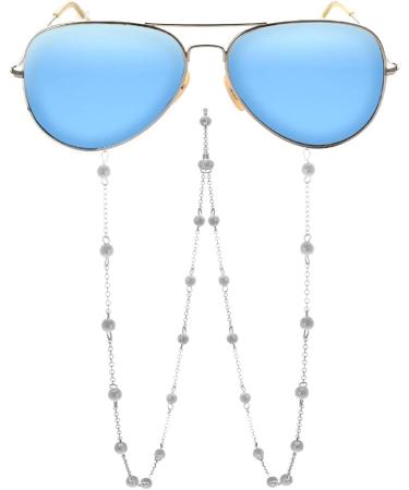 Sither Pearl Sunglasses Chain for Women - Silver Reading Glasses Strap Necklace - Buy Online on GoSupps.com