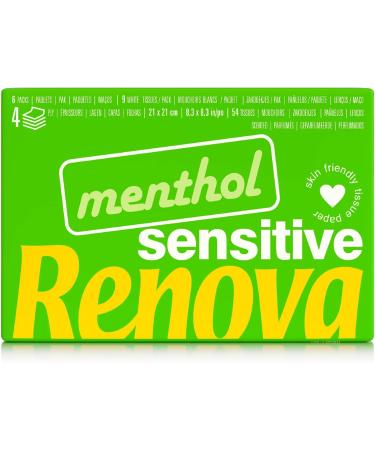 Renova Sensitive Menthol Pocket Tissues - 6 Packs (White) | Soft & Refreshing | Ideal for Travel & Everyday Use - Buy Online on GoSupps.com