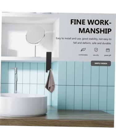 Artibetter Glass Punch Home Hooks Clothes for Frameless Hanger Hook Long Black The Stainless Double Door 18X4.2CM Black - Buy Online on GoSupps.com