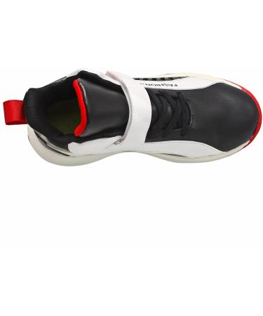 HSNA Basketball Shoes for Kids - Velcro Sports Shoes Boys Size 30-40 (36 EU) Black Red | International Shipping Available - Buy Online on GoSupps.com