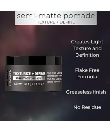 RUSK TEXTURIZE + DEFINE Semi-Matte Pomade  3.4 Oz - Buy Online on GoSupps.com
