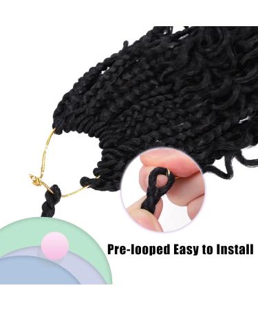Goddess Box Braids Crochet Hair 10 Inch with Curly Ends | Bohemian Boho 3X Synthetic Braiding Hair for Women (Pack of 7) - 1b - Buy Online on GoSupps.com