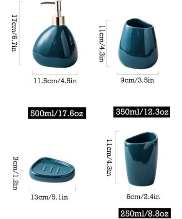 Bathroom soap dispenser handwash dispenser bottle/Dark Green Bathroom Accessories Set Accesorios Para Ba o Apartment Necessities Contain Toothbrush Cup Soap Dispenser Soap Dish-dark green 5 set-G Silver Pump Dark Green 5 Set - Buy Online on GoSupps.com