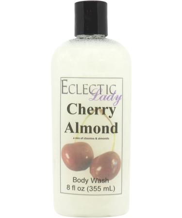 Eclectic Lady Liquid Pearl Body Wash - Cherry Almond Scent 3-in-1 Use For Bubble Bath Hand Soap & Body Wash Phthalate-Free Cherry Almond Fragrance Handcrafted in USA (8 oz) 8 Fl Oz (Pack of 1)