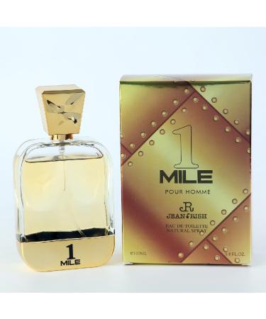 Jean Rish 1 Mile Pour Homme Eau De Toilette - Perfume for Men (3.4 Fl Oz / 100ml) with Blood Mandarin Mint & Amber Notes - Long Lasting and Luxury Fragrance - Buy Online on GoSupps.com