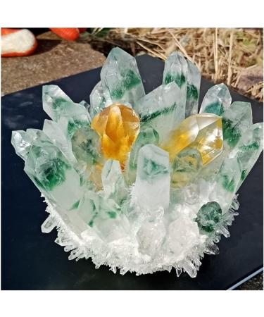 Natural Green Ghost Crystal Cluster Original Stone Reiki Orange Crystals Minerals Specimen Home Decor Full of Texture (Size : 500g) - Buy Online on GoSupps.com