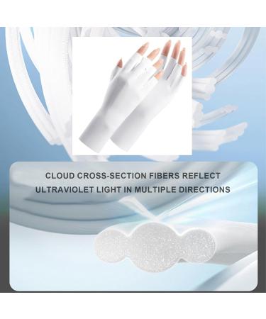 Uv Glove for Gel Manicures Breathable Uv Protection Gloves UPF50+ Fingerless Manicure Gloves for Nail Art Supplies White - Buy Online on GoSupps.com