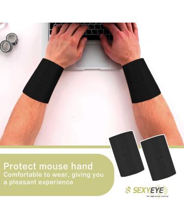 Compression Wrist Sleeves Brace for Men & Women - 2 Pairs | Tennis, Tendonitis, Carpal Tunnel Support | Medium Black Wrist Wraps - Buy Online on GoSupps.com