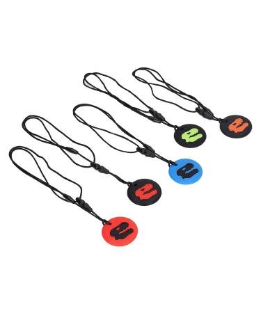 Kid Silicone Dinosaur Pattern Chewing Necklace - 5 Colors | Portable Teething Toy for Home & Travel - 5 Pcs/Set - Buy Online on GoSupps.com