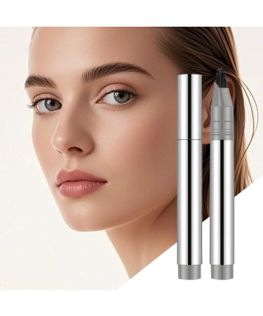 Eyebrow Pen 2in1 Micro Refill Eyebrow Pencil Crease Free Hairline Pen Sweat Resistant Long Lasting 1 Gray Black - Buy Online on GoSupps.com