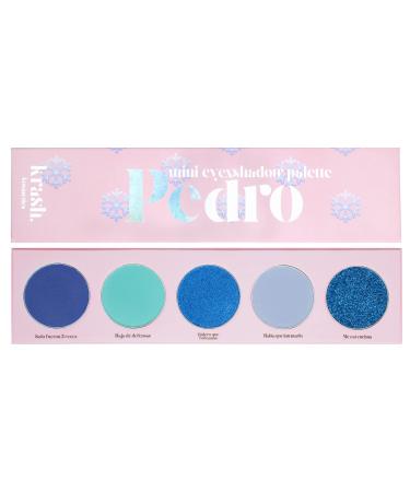 KRASH KOSMETICS KRASH KOSMETICS Mini eyEXshadow Pedro Eyeshadow Palette - 5 Tone Super Pigment Long Lasting Matte Shimmer Glitter - Dark Pastel Blue - Mirror Included - Vegan & Cruelty Free
