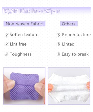 Buy 600 PCS Lint Free Nail Wipes & 5 PCS Soak Off Clips | BQAN Nail Polish Remover Pads for Extensions - Pink & Purple - Buy Online on GoSupps.com