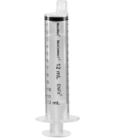 NeoMed at Home 12mL Bolus Reusable O-Ring Syringe with ENFit - Box of 15 - 300 Uses per Box