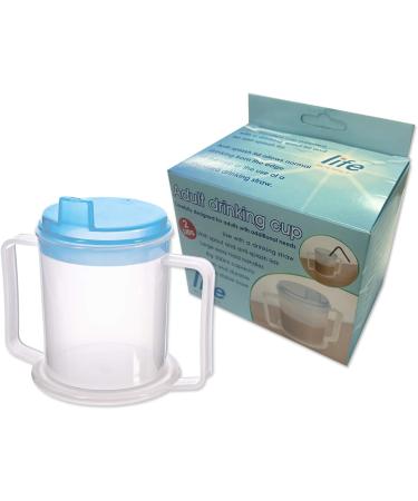 Life Healthcare Adult Drinking Cup - 300ml Non Spill & Non-BPA Plastic Cup for Elderly - Dishwasher Safe, Two Handled & Easy Grip Cup for Adults with Disabilities - Buy Online on GoSupps.com