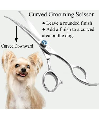 MOOLD Fellscher Professional Dog Care Shear Set - 7 Inch Curved Straight & Thinning Scissors - Japanese 440C Stainless Steel - Buy Online on GoSupps.com