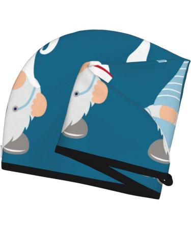 Hair Towel Wrap for Quick Drying | Towel Turban with Button | Perfect for Nurses & Doctors - Gnomes Design - Buy Online on GoSupps.com