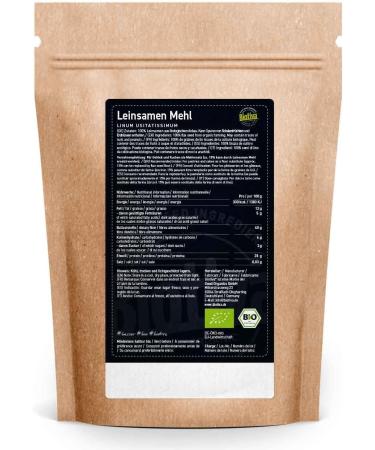 Biotiva Flaxseed Flour Organic 250g - Flax Plant - Low Carb Flour - Gluten-Free Soy-Free Lactose-Free - Certified and Controlled in Germany. - Buy Online on GoSupps.com