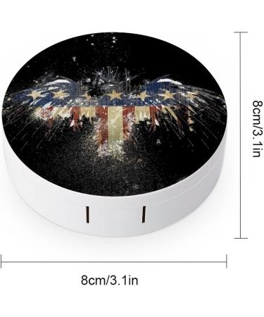 American Flag Bald Eagle Contact Lens Case Kit | Eye Care Holder with Tweezers & Mirror for Travel | Bagea-Ka - Buy Online on GoSupps.com