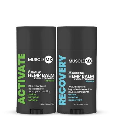 Extra Strength Heated and Cooling Hemp Balms l Relieve Discomfort in Muscles and Joints l Natural Long-Lasting Relief for Back Aches Knees Neck Nerves l Hemp Cream with Menthol Arnica Camphor