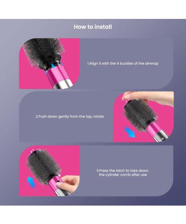 Upgraded Large Round Volumizing Brush for Dyson Airwrap Essential Accessories in Fuchsia for Perfect Hair Styling - Buy Online on GoSupps.com