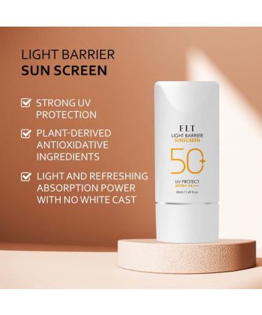 ELT Light Barrier Sunscreen SPF50+/PA+++ 50ml | Non-Sticky Korean Sunblock | Hydrating Facial Suncream - Buy Online on GoSupps.com