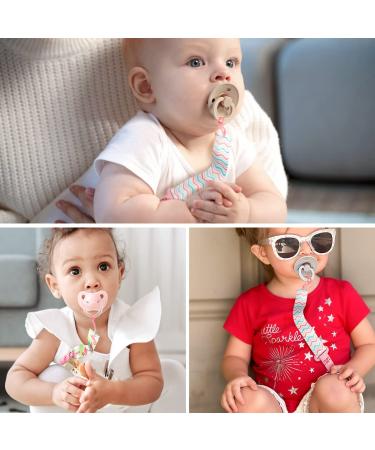 Suofuoleef Baby Pacifier Band Set - 4 Pack Pink Pacifier Clips & Adapters for Newborns | Perfect Baptism Gift - Buy Online on GoSupps.com
